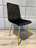 Krzesło tapicerowane BORGO VELVET BLACK GOLD II GATUNEK