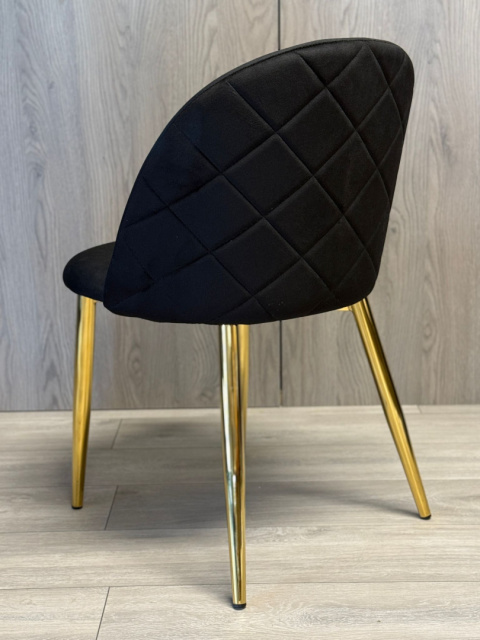 Krzesło tapicerowane GLORIA BLACK VELVET GOLD Krzesło tapicerowane GLORIA BLACK VELVET GOLD