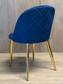 Krzesło tapicerowane GLORIA BLUE VELVET GOLD