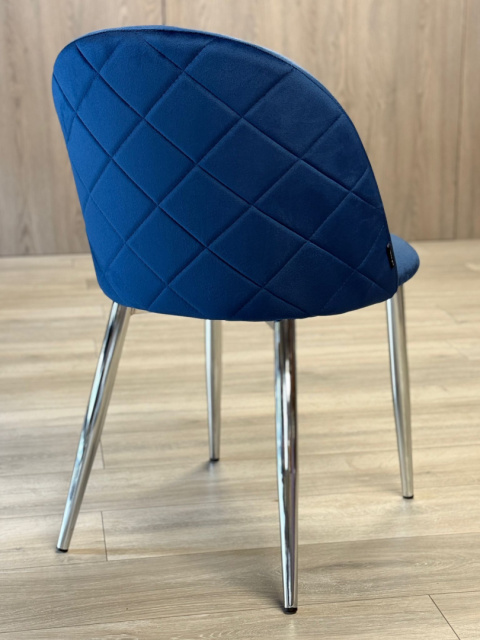 Krzesło tapicerowane GLORIA BLUE VELVET SILVER Krzesło tapicerowane GLORIA BLUE VELVET SILVER