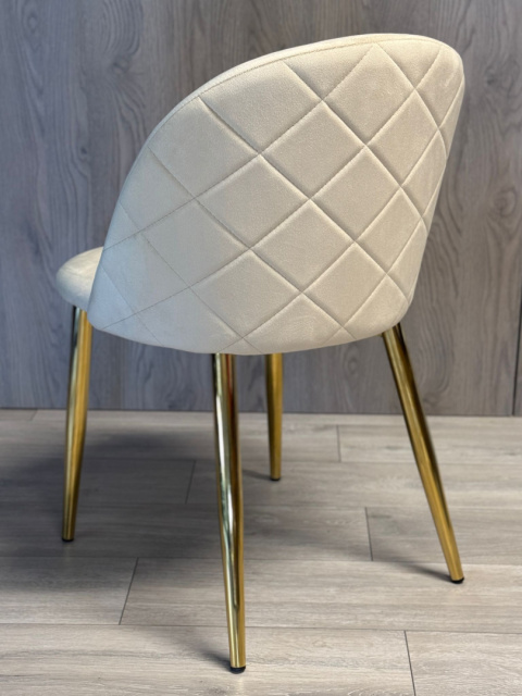 Krzesło tapicerowane GLORIA CREAM VELVET GOLD Krzesło tapicerowane GLORIA CREAM VELVET GOLD