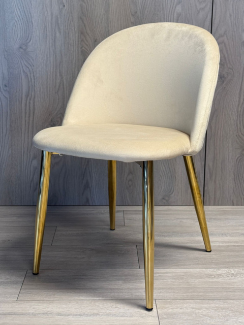 Krzesło tapicerowane GLORIA CREAM VELVET GOLD Krzesło tapicerowane GLORIA CREAM VELVET GOLD