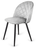 Krzesło tapicerowane GLORIA DIAMOND GREY VELVET OUTLET