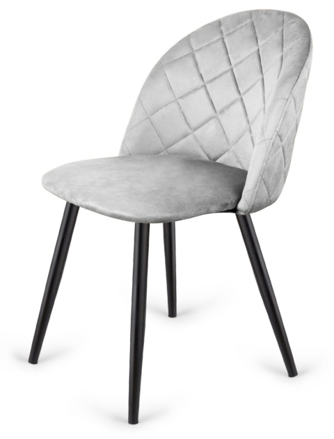 Krzesło tapicerowane GLORIA DIAMOND GREY VELVET OUTLET Krzesło tapicerowane GLORIA DIAMOND GREY VELVET OUTLET