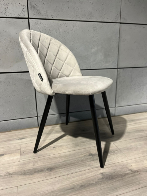 Krzesło tapicerowane GLORIA DIAMOND GREY VELVET OUTLET Krzesło tapicerowane GLORIA DIAMOND GREY VELVET OUTLET