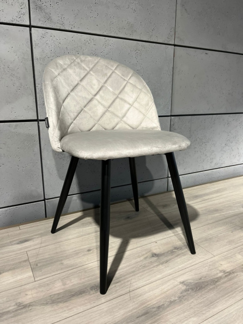 Krzesło tapicerowane GLORIA DIAMOND GREY VELVET OUTLET Krzesło tapicerowane GLORIA DIAMOND GREY VELVET OUTLET
