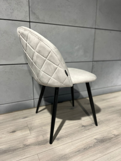 Krzesło tapicerowane GLORIA DIAMOND GREY VELVET OUTLET Krzesło tapicerowane GLORIA DIAMOND GREY VELVET OUTLET