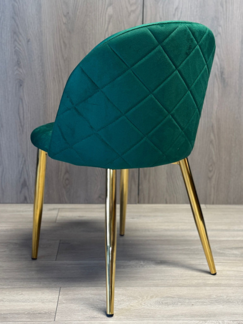 Krzesło tapicerowane GLORIA GREEN VELVET GOLD Krzesło tapicerowane GLORIA GREEN VELVET GOLD