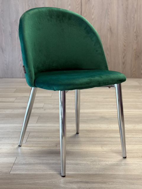 Krzesło tapicerowane GLORIA GREEN VELVET SILVER Krzesło tapicerowane GLORIA GREEN VELVET SILVER
