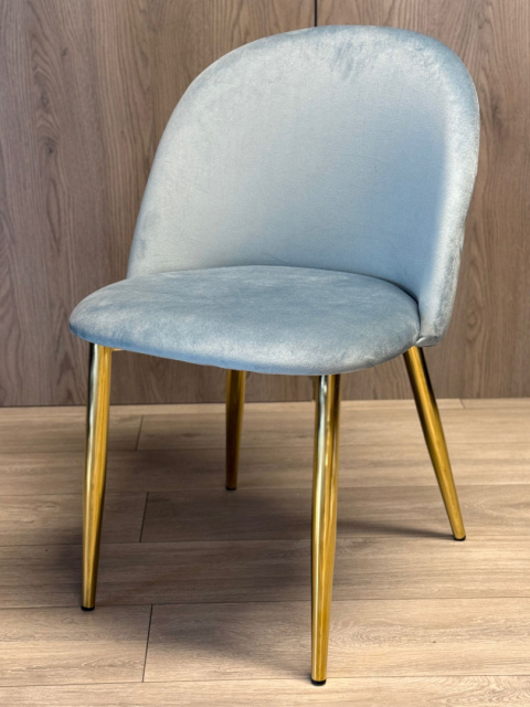 Krzesło tapicerowane GLORIA LIGHT BLUE VELVET GOLD Krzesło tapicerowane GLORIA LIGHT BLUE VELVET GOLD