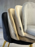 Krzesło tapicerowane GLORIA LIGHT GREY VELVET GOLD