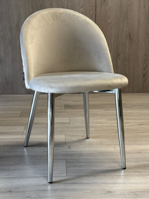 Krzesło tapicerowane GLORIA LIGHT GREY VELVET SILVER Krzesło tapicerowane GLORIA LIGHT GREY VELVET SILVER