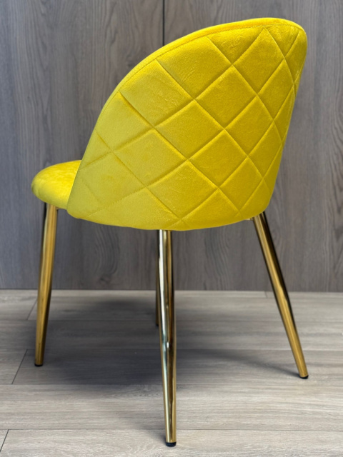 Krzesło tapicerowane GLORIA MUSTARD VELVET GOLD Krzesło tapicerowane GLORIA MUSTARD VELVET GOLD