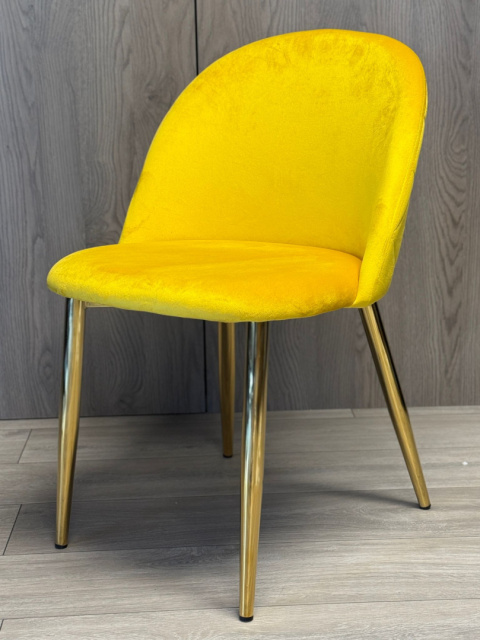 Krzesło tapicerowane GLORIA MUSTARD VELVET GOLD Krzesło tapicerowane GLORIA MUSTARD VELVET GOLD