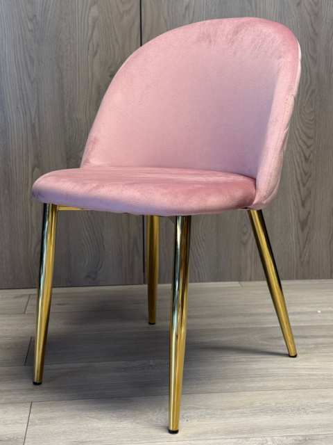 Krzesło tapicerowane GLORIA PINK VELVET GOLD Krzesło tapicerowane GLORIA PINK VELVET GOLD