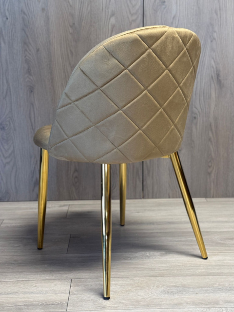 Krzesło tapicerowane GLORIA SAND VELVET GOLD Krzesło tapicerowane GLORIA SAND VELVET GOLD