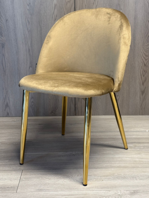 Krzesło tapicerowane GLORIA SAND VELVET GOLD Krzesło tapicerowane GLORIA SAND VELVET GOLD