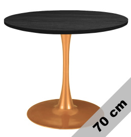 Stół okrągły VICTORY BLACK WOOD 70 cm COPPER