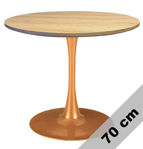 Stół okrągły VICTORY OAK WOOD 70 cm COPPER Stół okrągły VICTORY OAK WOOD 70 cm COPPER