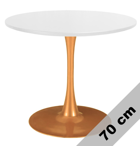 Stół okrągły VICTORY WHITE 70 cm COPPER Stół okrągły VICTORY WHITE 70 cm COPPER