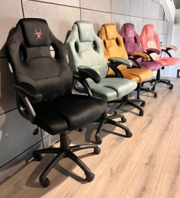Fotel obrotowy do biurka CARRERA M ALCANTARA BLACK + PINK
