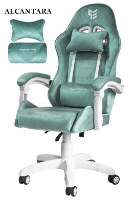 Fotel obrotowy gamingowy ENZO XL MINT ALCANTARA ICE