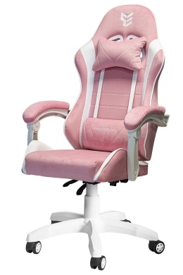 Fotel obrotowy gamingowy ENZO XL PINK + WHITE ALCANTARA ICE