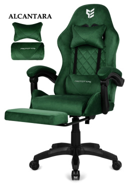 Fotel obrotowy gamingowy HERO POKER PRO DARK GREEN ALCANTARA OUTLET