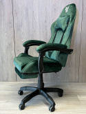 Fotel obrotowy gamingowy HERO POKER PRO DARK GREEN ALCANTARA OUTLET
