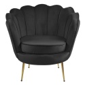 Krzesło Fotel Muszla Lugano DONNA VELVET BLACK OUTLET
