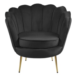 Krzesło Fotel Muszla Lugano DONNA VELVET BLACK OUTLET