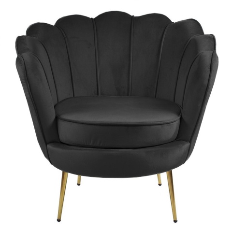 Krzesło Fotel Muszla Lugano DONNA VELVET BLACK OUTLET Krzesło Fotel Muszla Lugano DONNA VELVET BLACK OUTLET