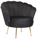 Krzesło Fotel Muszla Lugano DONNA VELVET BLACK OUTLET