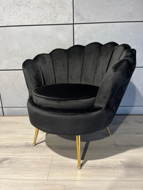 Krzesło Fotel Muszla Lugano DONNA VELVET BLACK OUTLET Krzesło Fotel Muszla Lugano DONNA VELVET BLACK OUTLET