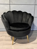 Krzesło Fotel Muszla Lugano DONNA VELVET BLACK OUTLET