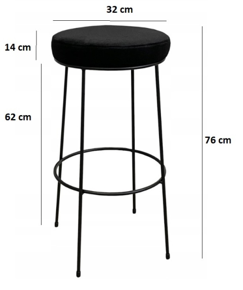Krzesło barowe ASTI BLACK PU hoker BAR II GATUNEK Krzesło barowe ASTI BLACK PU hoker BAR II GATUNEK