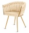 Krzesło plecione Lugano fotel TRECCIA CREAM VELVET GOLD II GATUNEL