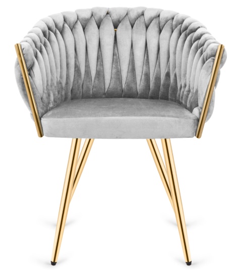 Krzesło plecione Lugano fotel TRECCIA GREY VELVET GOLD II GATUNEK Krzesło plecione Lugano fotel TRECCIA GREY VELVET GOLD II GATUNEK