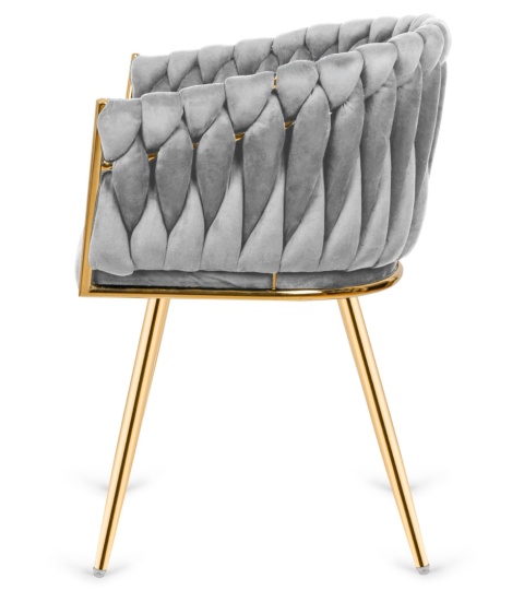 Krzesło plecione Lugano fotel TRECCIA GREY VELVET GOLD II GATUNEK Krzesło plecione Lugano fotel TRECCIA GREY VELVET GOLD II GATUNEK
