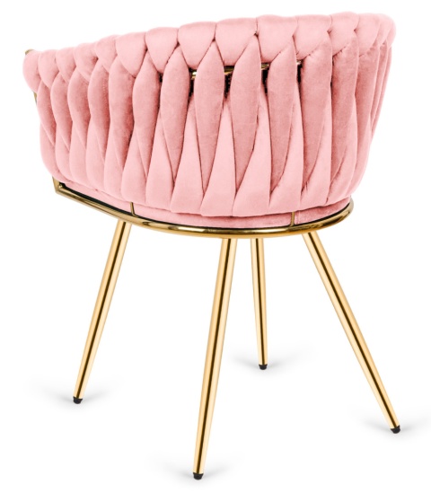 Krzesło plecione Lugano fotel TRECCIA PINK VELVET GOLD II GATUNEK Krzesło plecione Lugano fotel TRECCIA PINK VELVET GOLD II GATUNEK