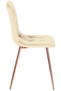 Krzesło tapicerowane BORGO VELVET BEIGE ROSE GOLD