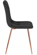 Krzesło tapicerowane BORGO VELVET BLACK ROSE GOLD