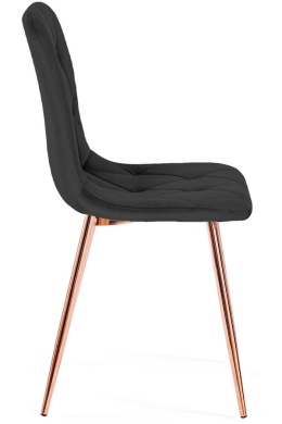 Krzesło tapicerowane BORGO VELVET BLACK ROSE GOLD
