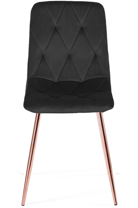 Krzesło tapicerowane BORGO VELVET BLACK ROSE GOLD Krzesło tapicerowane BORGO VELVET BLACK ROSE GOLD
