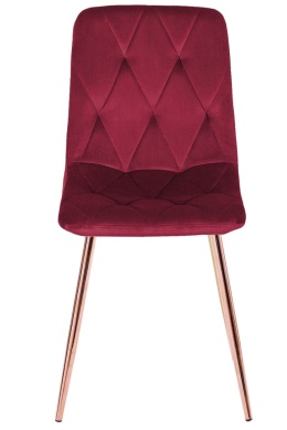 Krzesło tapicerowane BORGO VELVET BURGUNDY ROSE GOLD