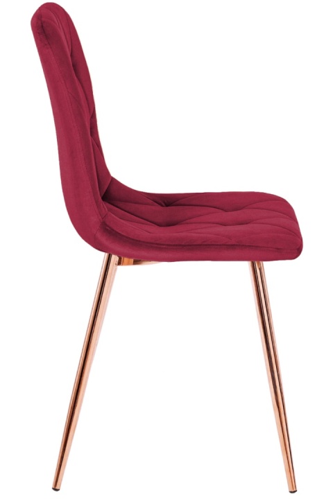 Krzesło tapicerowane BORGO VELVET BURGUNDY ROSE GOLD Krzesło tapicerowane BORGO VELVET BURGUNDY ROSE GOLD