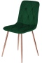 Krzesło tapicerowane BORGO VELVET GREEN FOREST ROSE GOLD