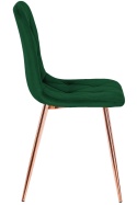 Krzesło tapicerowane BORGO VELVET GREEN FOREST ROSE GOLD