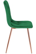 Krzesło tapicerowane BORGO VELVET GREEN ROSE GOLD