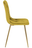 Krzesło tapicerowane BORGO VELVET OLIVE GOLD